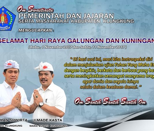 Pemerintah Kabupaten Klungkung Mengucapkan Selamat Hari Raya Galungan & Kuningan