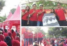 Meriah, Telkomsel 4G Gelar Jalan Sehat di Taman Tugu Selong Lombok Timur