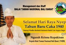 Balai Taman Nasioanal Bali Barat Mengucapkan Selamat Hari Raya Nyepi 1940
