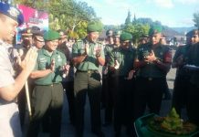 Serahkan Tumpeng Cara Kodim Bangli Ucapkan Hut Bhayangkara Ke-73