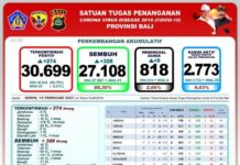 Update Covid-19, 274 Orang Terkonfrimasi Positif