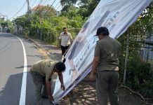 Satpol PP Denpasar Tertibkan Baliho hingga Spanduk di Fasilitas Umum, Ini Hasilnya